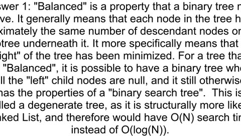 What is the difference between a balanced binary search tree and a binary search tree