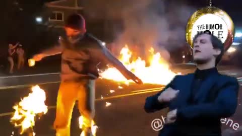 ANTIFA GUY ON FIRE - Disco Inferno