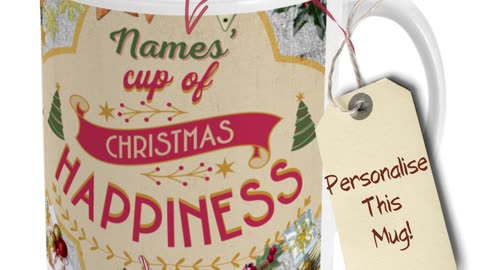 Personalised Christmas Happy Mug by Welovit ❤️