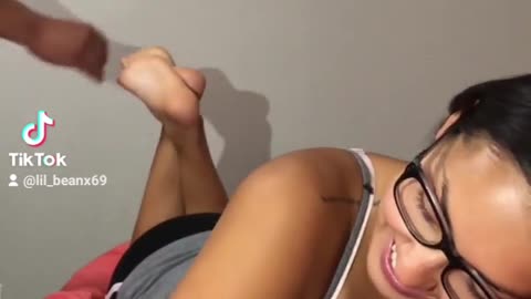 Ticklish nerdy latina