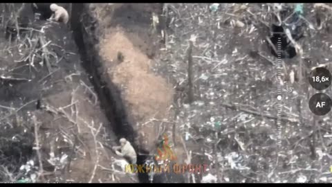 Russian Armed Forces quadrocopter operator accurately drops a grenade into an AFU stronghold