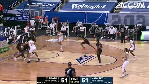 Georgia Tech's Jordan Usher With A Vicious Dunk In Traffic | ACC Must See Moment