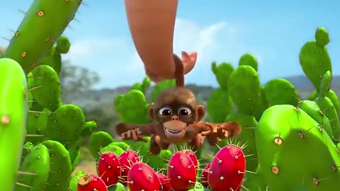 Adventure with animal in jungle cartoon video