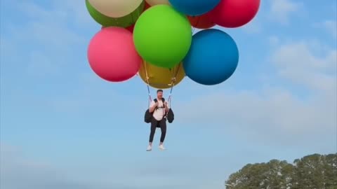 How many balloons need a man to fly