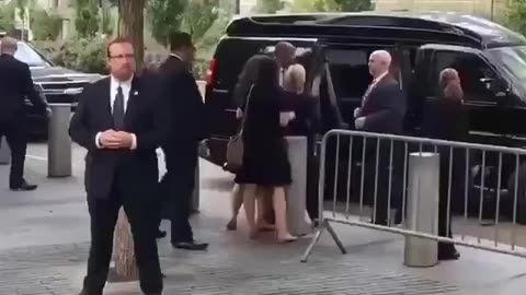 FLASHBACK Killary Clinton getting shoved into the side of a black van. Who did she see