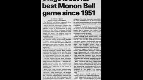 The 1980 'Monon Bell Memory' : DePauw vs. Wabash