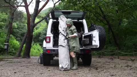 Gadget girl interesting solo camping in the rain - adventures in tent , bluetti ac180