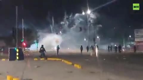 Police throw fireworks at protesters in Santa Cruz, Bolivia