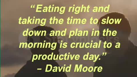 “Eating right and taking the time to slow down and plan in the morning is crucial