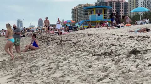 🇺🇸 Beautiful day at Miami beach walk | beach walk 4k