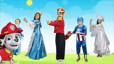 Family Paw Patrol Captain America Finger family song