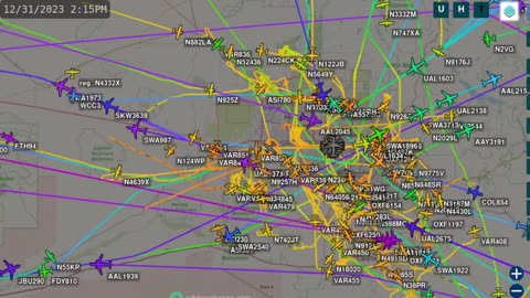 New Years Eve - Phoenix Arizona Air traffic Time Lapse - 2023 into 2024 -