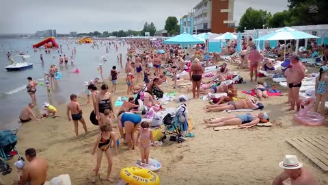 Russia. The beach in Anapa Bay