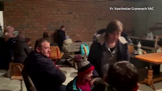 Kyiv residents seek shelter in church