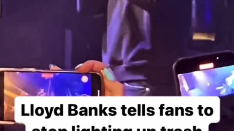 Lloyd banks speaks about smoking trash bud at his show