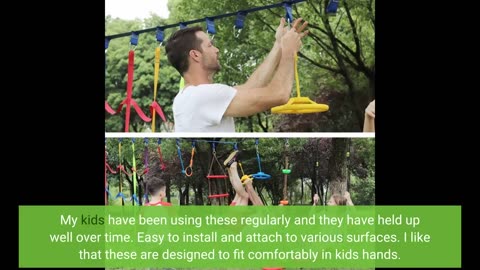 Watch Full Review: Rainbow Craft Ninja Warrior Slackline Ninja Fist Holds - Kids Ninja Backyard...