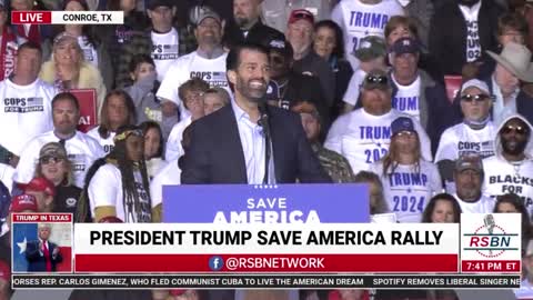 Don Jr on Trump Rally in Conroe, Texas(full speech Jan 29, 2022)