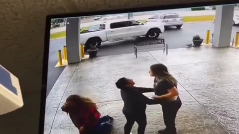 Hotel guest throws object at hotel employee. She was not having it.