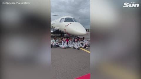 Climate activists block private jet take-offs at Amsterdam's Schiphol Airport