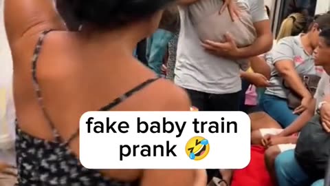 Fake Baby Train Prank 😅 #Prank #Fake #funny video #comdey