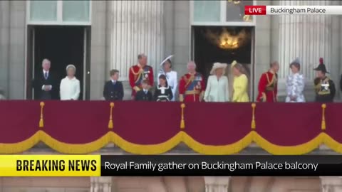 Trooping the Colour- Kate and Royal Family appear on Buckingham Palace balcony for flypast Sky News