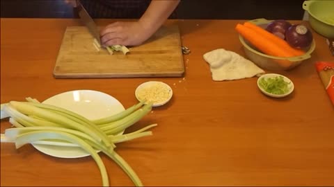 Cut The Celery Into Chopped Pieces