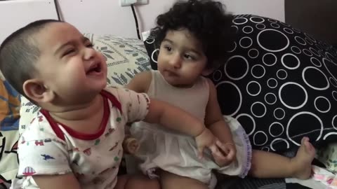 Twins Fighting |cute funny|babies #baby #shorts #viralvideos #funny #rumble