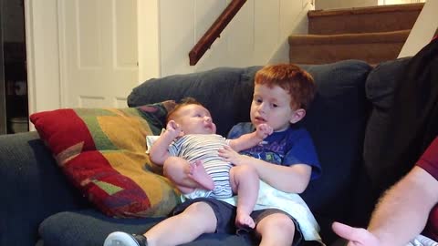 Funny Siblings First Meeting Newborn Baby #2 - WE LAUGH