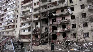 Residential building wrecked after Russian missile