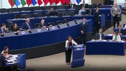 Něměcká europoslankyně za Evropskou levici Özlem Demirel v EP volá po míru na Ukrajině