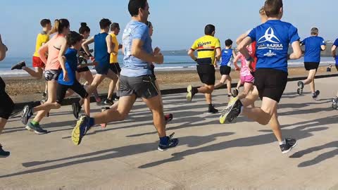 ireland athletics sea running people morning