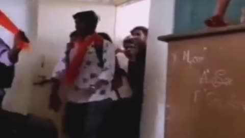 Hindutva radicalized boys barge into a classroom to harass and threaten female Muslim students