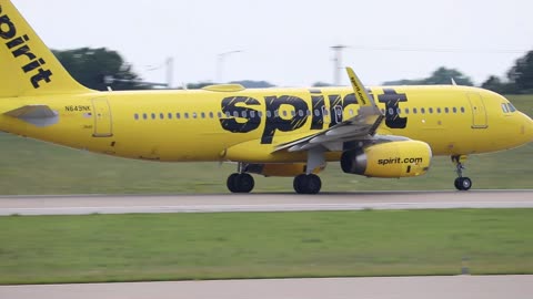 Spirit Airbus A320 departing St Louis Lambert Intl - STL