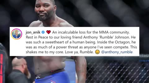 UFC fighters mourn the loss of the legendary Anthony 'Rumble' Johnson