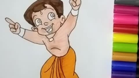 How to draw chhota bheem chhota bheem colouring, #drawing #colouring #painting #chhotabheem