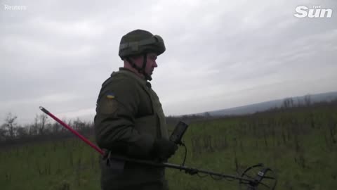 Ukrainians clear thousands of mines and booby trapped bodies in Donetsk fields