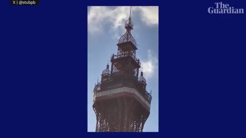 Blackpool Tower _fire_ turns out to be flapping orange fabric