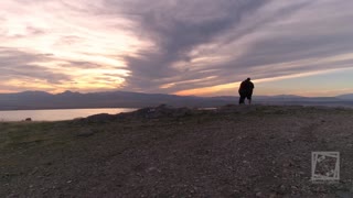 mountain top at sunset