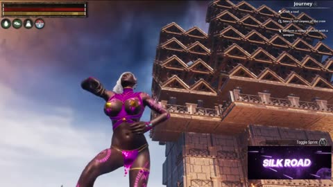 Conan Exiles, PVP, Clan vs Clan, base raid, busty ,Boobs, Silk road