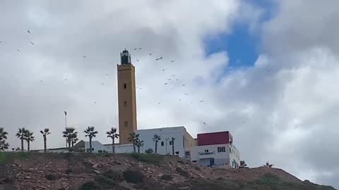 A mosque near the sea in the Moroccan city of Ifni