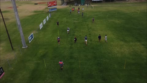 Rugby skills drill 2v1 drone footage