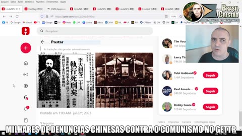 DENUNCIAS EXTREMAS DOS CHINESES NO GETTR CONTRA O COMUNISMO