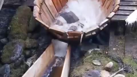 WASHING MACHINE FROM ROMANIA POWERED BY RIVER ENERGY