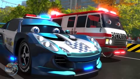 Police Car + Nursery Rhymes for Kids