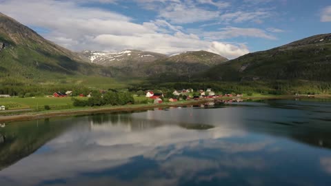 aerial footage beautiful nature norway