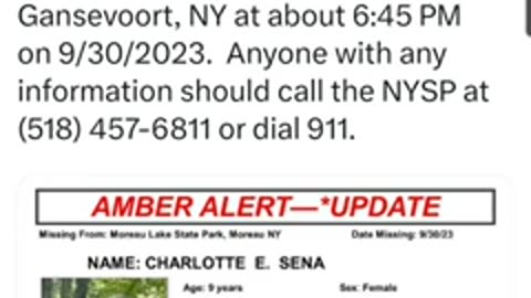 9-year-old Charlotte Sena. MISSING! Vanished HERE. Moreau Lake State Park. New York.