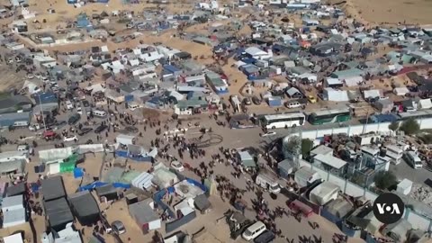 Drone Shows Thousands of Displaced Palestinians’ Tents in Rafah | VOA News