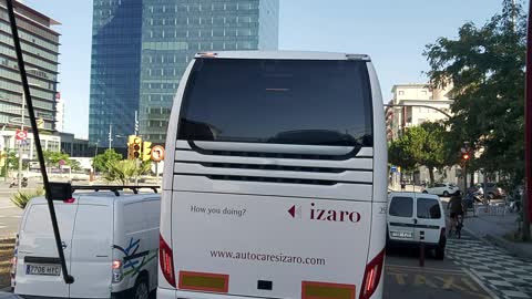 Time lapse In the streets of Barcelona, ​​the destination is Camp Nou