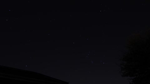 The fixed stars traversing the night sky above. Time lapse