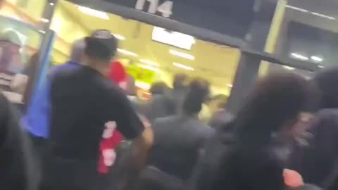 This mob looted a 7-11 in Los Angeles, California.